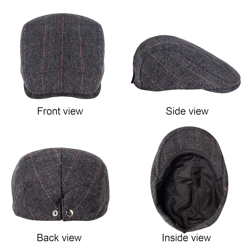 帽子 BOHEMSEO [2ND] TWEED HUNTING CAP, BLACK BOHEMSEO [2ND] TWEED HUNTING CAP, BLACK